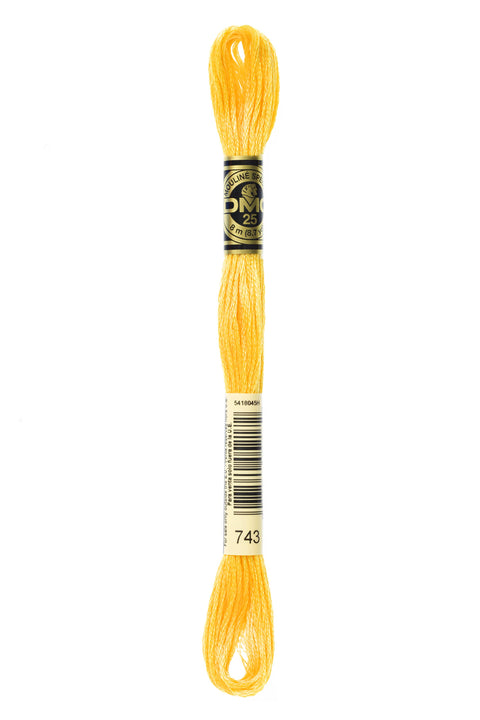 DMC743-Medium Yellow - DMC Floss