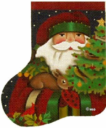 Forest Santa Claus Mini Sock