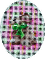 Tan Bunny/Pink Plaid Mini Egg