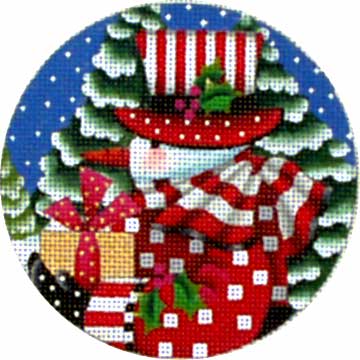 Candy Cane Snowman Ornament