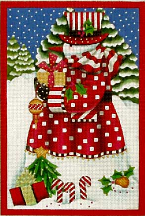 Candy Cane Snowman Panel