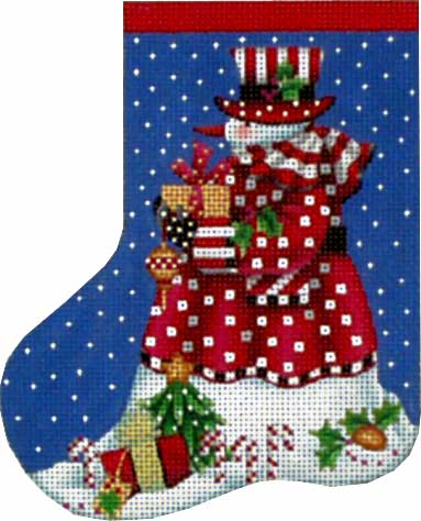Candy Cane Snowman Mini Sock