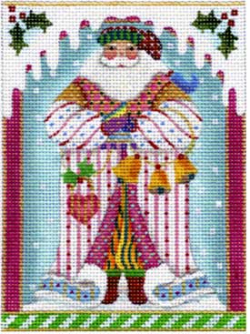 Peppermint Stick Santa Ornament