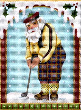 Golfing Santa Ornament