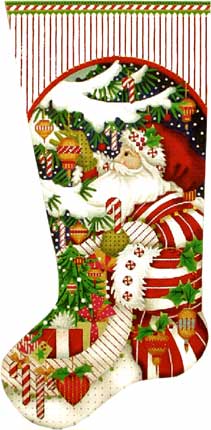 Candy Cane Claus Santa Stocking