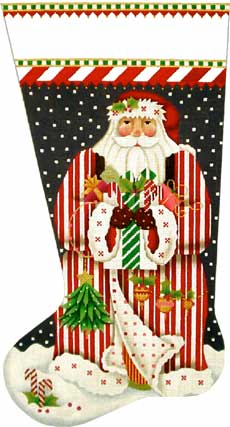 Candy Cane Santa Stocking