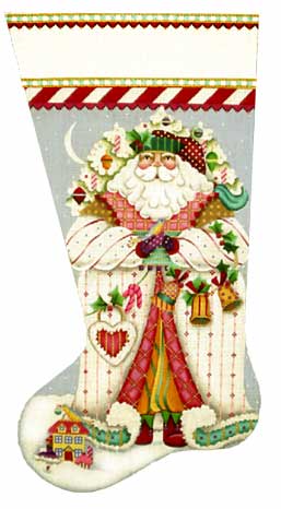 Peppermint Stick Santa Stocking