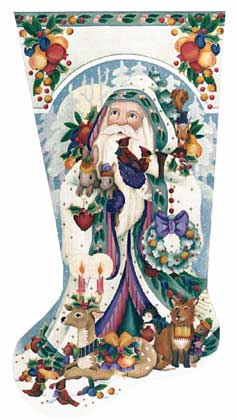 Woodland Winter Santa Stocking