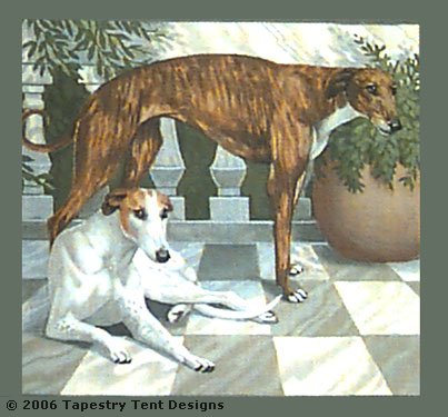 Courtyard Greyhound Pillow