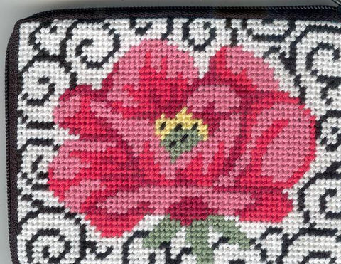 Poppy On Scrolls Coin Purse