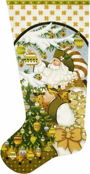 Golden Santa Sock