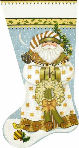 Golden Santa Stocking
