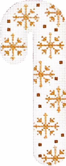 Snowflake Candy Cane - Golden
