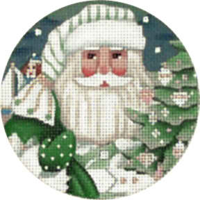 Green Santa Face Ornament