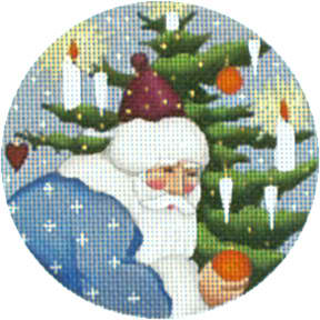 Santa Blue Coat Ornament