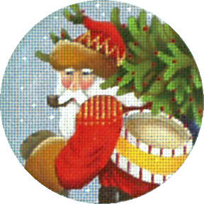 Santa Drum Ornament