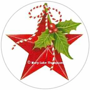 Holly Star Ornament