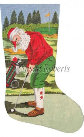 Golfer Santa Stocking - 13 Mesh