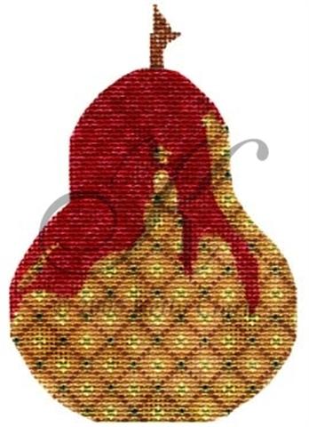 Candied Cherry Drizzled Pear Ornament