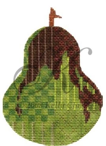 Dark Chocolate Drizzle Pear Ornament