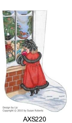 Victorian Shopper Girl Stocking