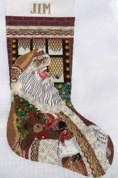 Santa On The Job Stocking - 18ct