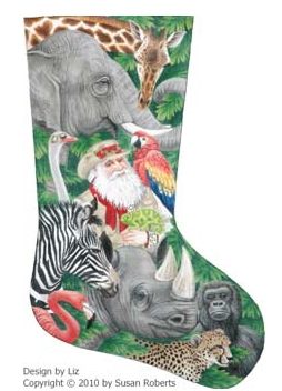 Safari Santa  Stocking