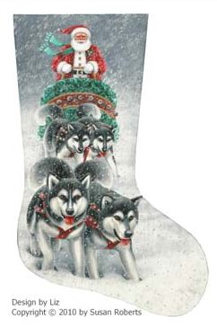Sled Dog Santa Stocking