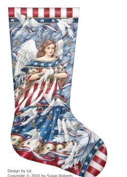 Patriotic Angel Stocking