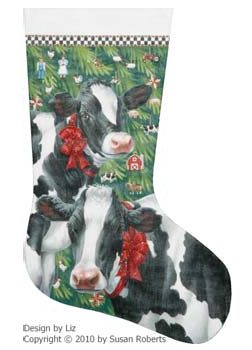 Christmas Cows Stocking