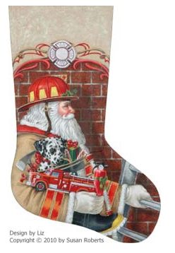Fireman Santa Stocking