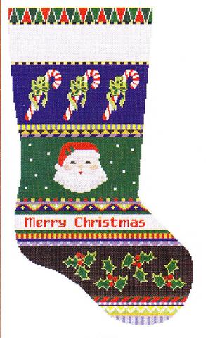 Bold Stripe Santa Face and Candy Canes