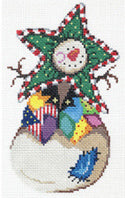 Snowman With Patchwork Vest Ornament