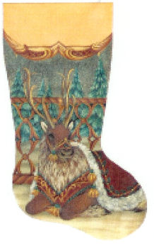 Burgundy Reindeer Stocking