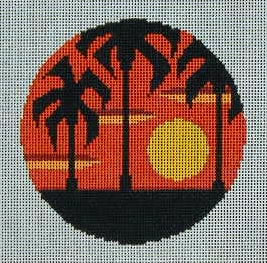 Palm Trees Sunset Ornament