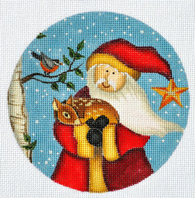 Santa and Deer Ornament