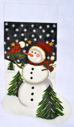 Snowman and Cardinal Stocking