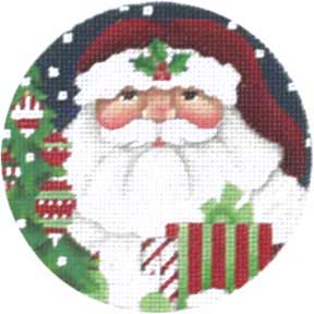Green Santa Face Ornament