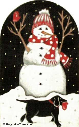 Black Lab Snowman