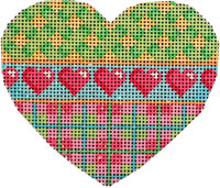 Turquoise Pin Dots/Plaid/Hearts Heart