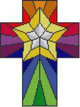 Stained Glass Star Cross