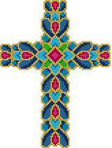 Jeweled Peacock Cross
