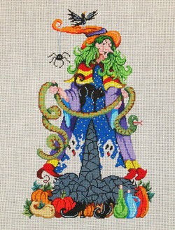 Halloween Witch with Snake