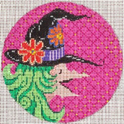 Witch On Pink Ornament