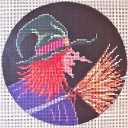 Witch and Broom Ornament