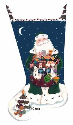 Green Robe Santa Stocking