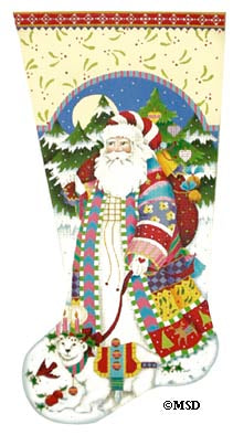 Walking Nordic Santa Stocking