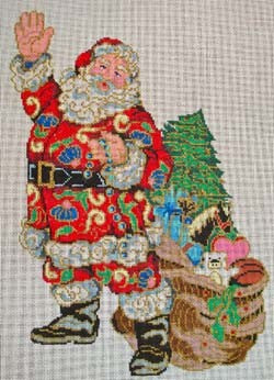 Santa and Toy Bag Cloisonne