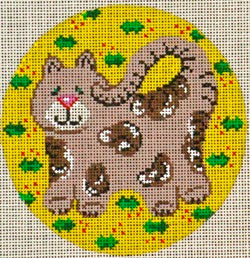 Tabby on Yellow Ornament