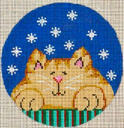 Gold Cat on Blue 